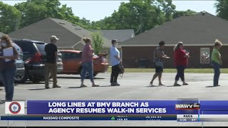 Long Lines at BMV Branch as Agency Resumes Walk-in Services