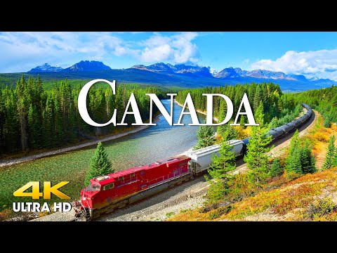 FLYING OVER CANADA (4K UHD) Amazing Beautiful Nature Scenery with Relaxing Music | 4K VIDEO ULTRA HD