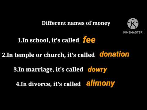 Different names of money.