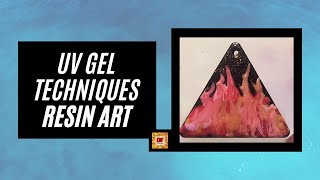 UV Gel Polish Design Flames Done On An Epoxy Resin Pendant | Resin Art | Resin Jewelry
