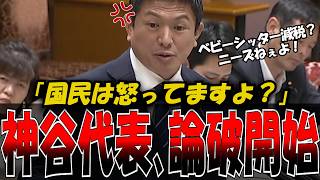 【神回】神谷宗幣が断言「ベビーシッター減税は的外れ」。45年失敗し続ける少子化対策の闇を暴く。高市総理もタジタジの『論理的急所』攻め　#政治 #話し方 #プレゼン