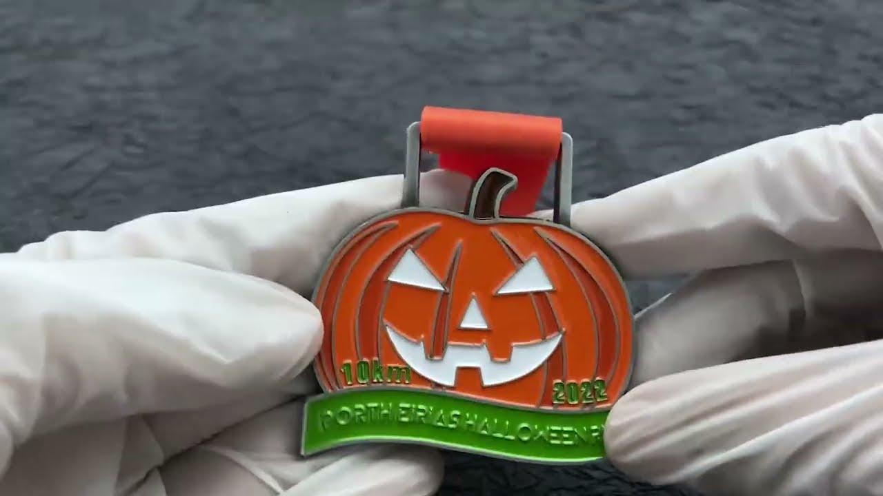 1008-marathon-running-pumpkin-enamel-medal-with-orange-ribbon
