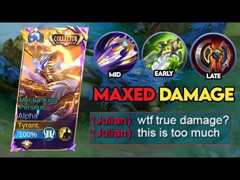 WHEN ALPHA USE NEW ABNORMAL BURST TRUE DAMAGE BUILD AND EMBLEM FOR 2025! (cheat build💀)