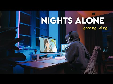 enjoying spring nights alone, chill & cleaning reset 🌙 🎮 gaming vlog