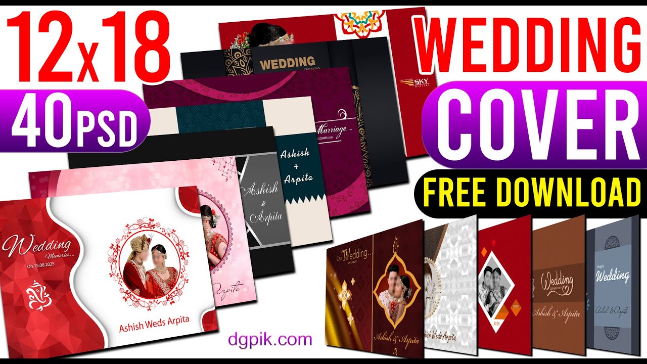 Free 40 Wedding Album Cover PSD 12x18 | Indian Album Covers Collection