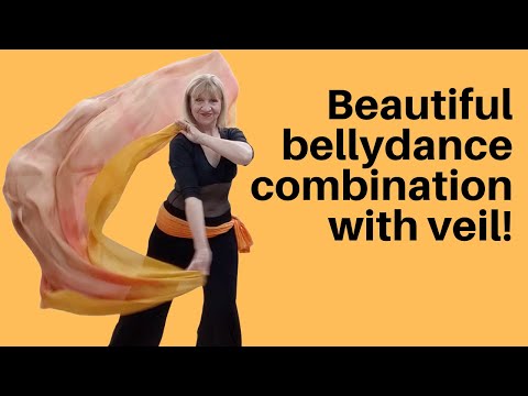 Belly dance combination with veil.
