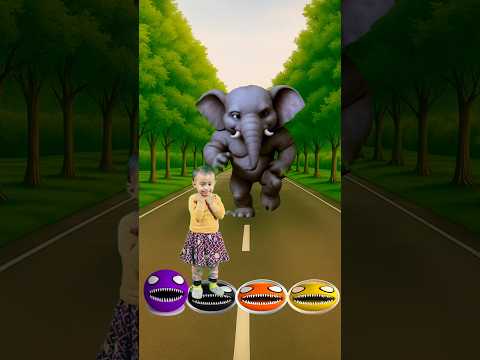 I Jump all color button to cat, dog, elephant & alien #shorts #trending #funny #youtubeshorts