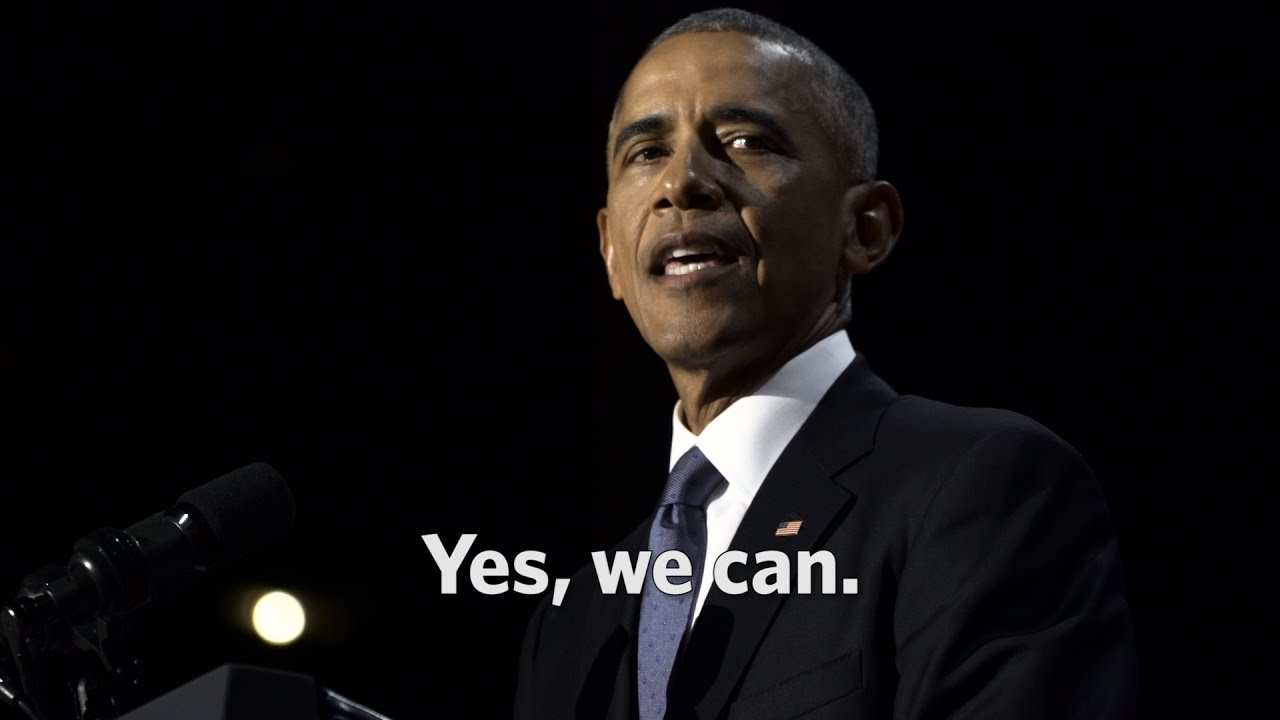 The Final Minutes of President Obama's Farewell Address: Yes, we can.