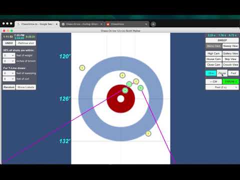 Simulating alternate triple-takeout curling shot for Koe (CAN) vs Epping (ON) in 2020 Brier 1st Draw