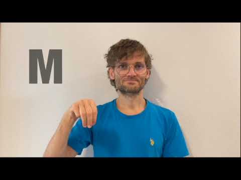 アルファベット（指文字）M