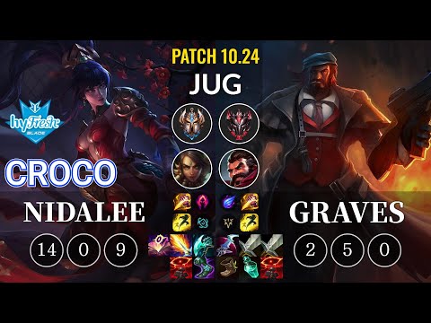 hyF Croco Nidalee vs Graves Jungle - KR Patch 10.24
