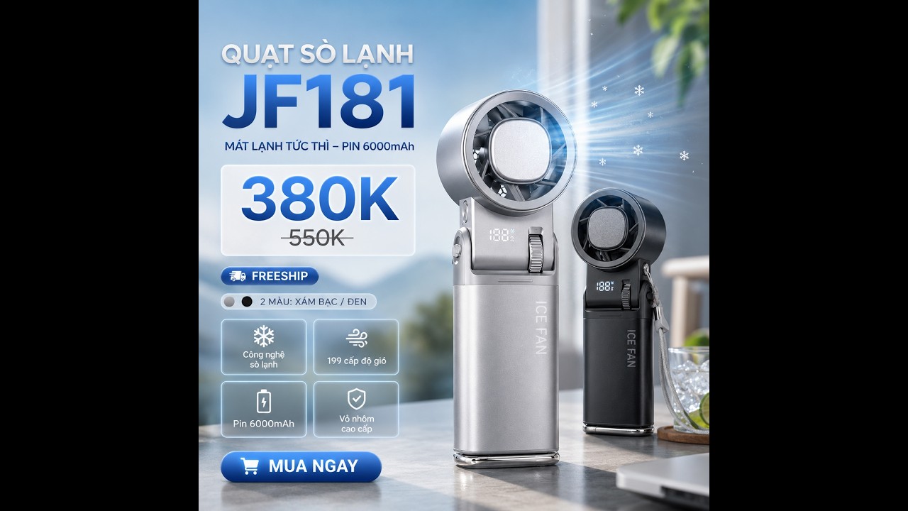 Video thực tế Quạt Sò Lạnh JF181