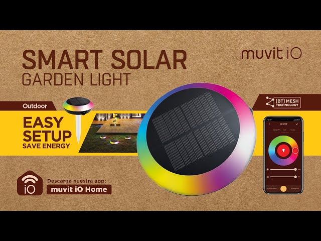 Luce solare da giardino Muvit iO Wireless Mesh con rilevamento del movimento video