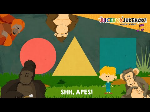 "Shh, Apes!" by The Juicebox Jukebox | Learn Shapes Educational School Circle Triangle Square  Song