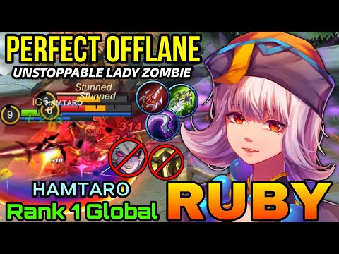Perfect Offlaner Ruby Lady Zombie High Physical ATK Build! - Top 1 Global Ruby ʜᴀᴍᴛᴀʀᴏ - MLBB