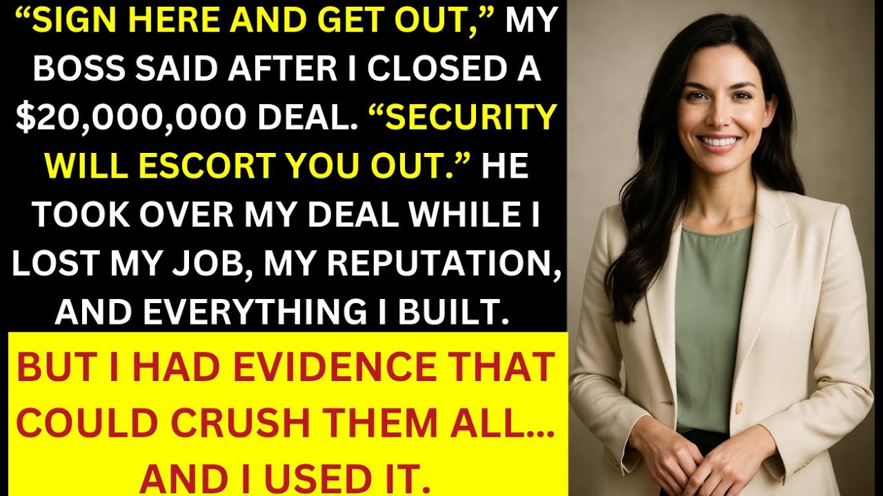 Boss Fired Me To Steal My Commission On A $20 Million Deal - He Never Saw My Plan Coming...
