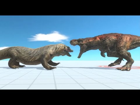 Death Run Race Trex vs Komodo Dragon Goro vs Lava Golem  ARBS Animal Revolt Battle Simulator
