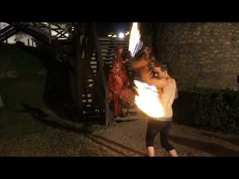 Medieval.Music.Castle.Fortress.France.In the Loire Valley.Fire.Hurryken Production Video