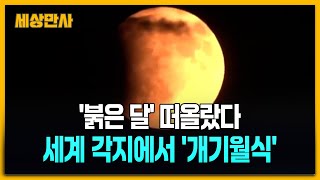 붉은 달이 뜬 밤! 전 세계가 본 개기월식” [세상만사] #개기월식 #붉은달