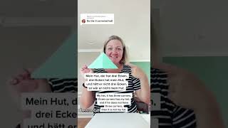 Mein Hut der hat drei Ecken #german #germanforkids #germansongs #germankidssongs #learngerman #shor