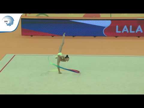 Lala Kramarenko (RUS) -  2018 Rhythmic European Champion, junior ribbon