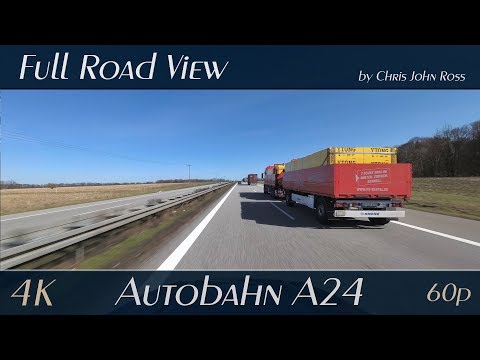 Schleswig-Holstein, Germany: Autobahn (A24), Gudow - Schremheide - 4K (UHD/2160p/60p)