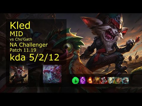 Kled Mid vs Cho'Gath - NA Challenger 5/2/12 Patch 11.19 Gameplay