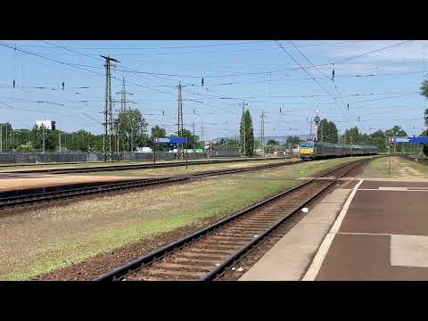 MÁV V63 Class hauled Intercity arrives at Köbánya-Kispest