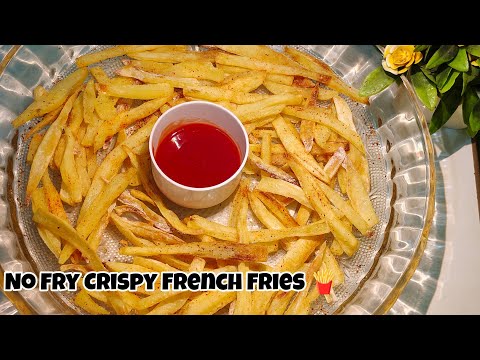 Baked Crispy and Tasty French Fries 🍟 at home//French Fries without oil//No Oil Potato Snacks Recipe