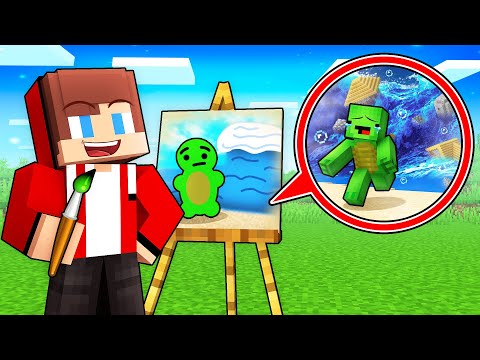 JJ use DRAWING MOD to Troll Mikey in Minecraft (Maizen)