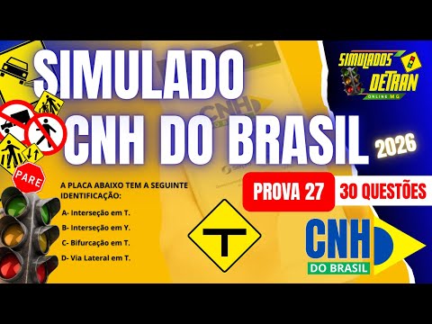 NOVAS QUESTÕES PARA  EXAME TEÓRICO - SIMULADO CNH DO BRASIL 2026 - PROVA 27 #simuladodetran2026 ✅