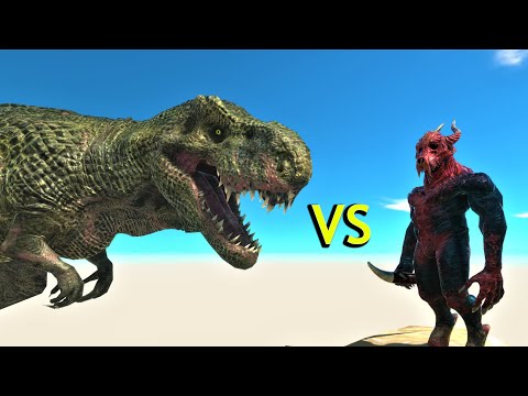 T-rex vs kozarog 5 round no cut animal revolt battle simulator