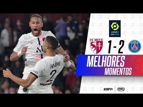 Gols e lances de Metz x PSG