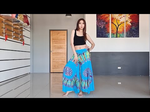 Hippie Schlaghose Spiral Hellblau