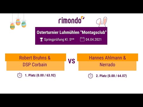 Osterturnier Westergellersen 2021: Robert Bruhns vs Hannes Ahlmann im S** Springen