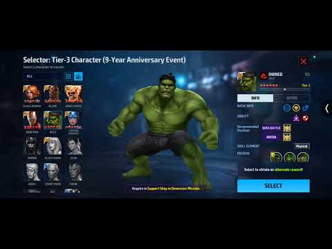 MFF - 9th Year Anniversary Tier-3 Selector Guide, Marvel Future Fight...