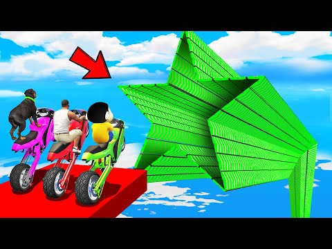 SHINCHAN AND FRANKLIN TRIED THE IMPOSSIBLE STAR SPEED BOOSTER TUNNEL PARKOUR CHALLENGE GTA 5