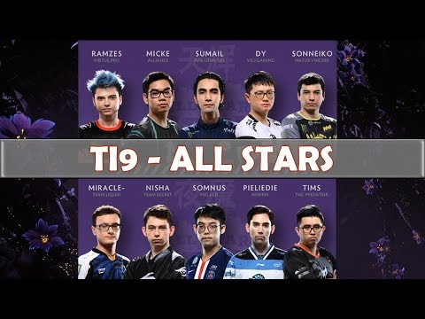 Team Radiant , Team Dire Player Intro TI9 Dota ALL STAR Match
