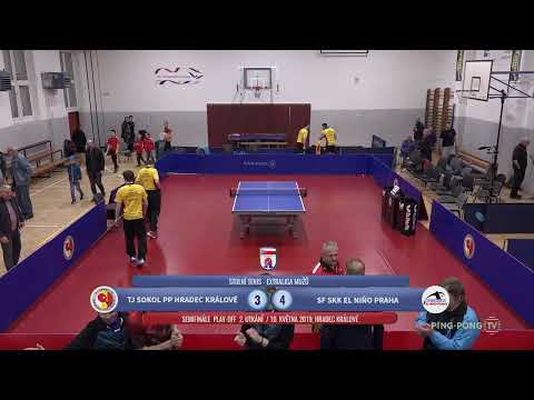 Stolní tenis - Extraliga 2018/19 - Semifinále - TJ Sokol PP Hradec Králové 2 x  SF SKK EL Niňo Praha