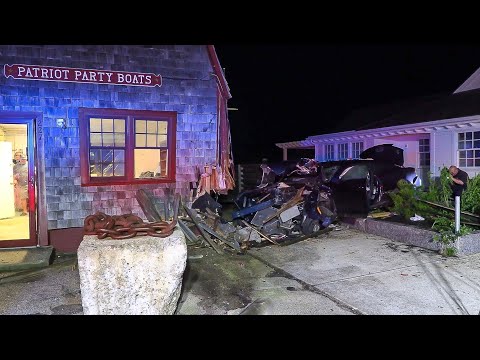 WATCH * One airlifted, another to Falmouth Hospital after single car crash into Patriot Party Boats
