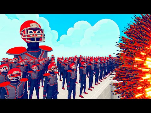 100x AMERICAN FOOTBALL army+ 1x GIANT vs 1x EVERY GOD   Totally Accurate Battle Simulator TABS