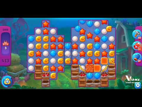 Fishdom. 5919 super hard level no boosters and diamonds - 18 moves