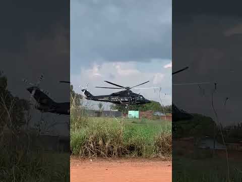 Helicóptero da Polícia federal em guajará mirim Rondônia. #helicopter #policiafederal #police