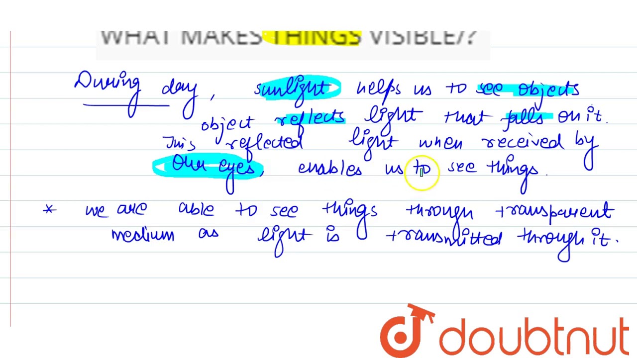 WHAT MAKES THINGS VISIBLE/?