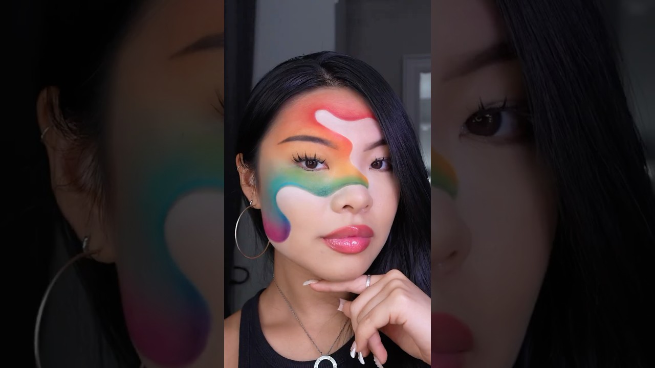 Abstract Rainbow Makeup 🌈 #makeup #pridemonth #rainbowmakeup #makeuptutorial #eyeshadowtutorial