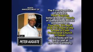 Peter Auguste ~ Short Obituary