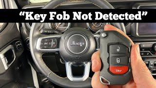 2020 - 2024 JEEP GLADIATOR Key Not Detected - How To Start With Dead, Bad Remote Key Fob Battery