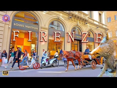 FLORENCE ITALY ✨ Explore most popular Streets & Mercato Centrale for local experiences Walk tour 4K