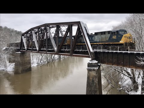 Huge Trestle, Tunnel, Track Heaters, Coal Train & Snow! RR Crossing Right Where Bridges Connect! CSX Video