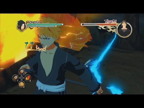 Naruto Ultimate Ninja Storm 2 PC MOD Ichigo vs Itachi Crossover English Dub Boss Battle 1080p